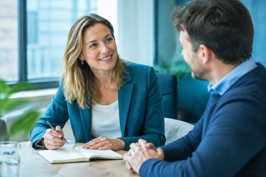 Accountmanager in gesprek met een klant